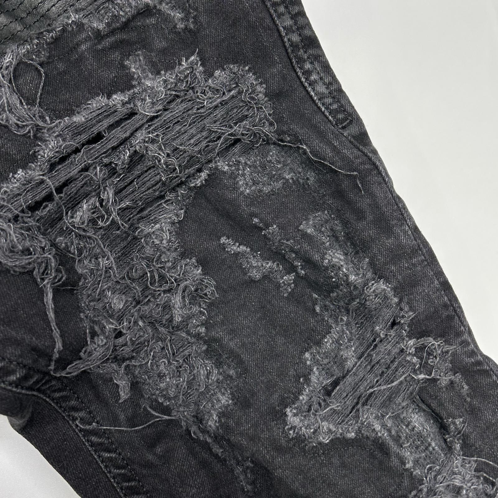 DIESEL ディーゼル ブラックTHOMMER クラッシュ加工 パンツ W30-L30 DIESEL ディーゼル ブラックTHOMMER クラッシュ加工 パンツ W30-L30