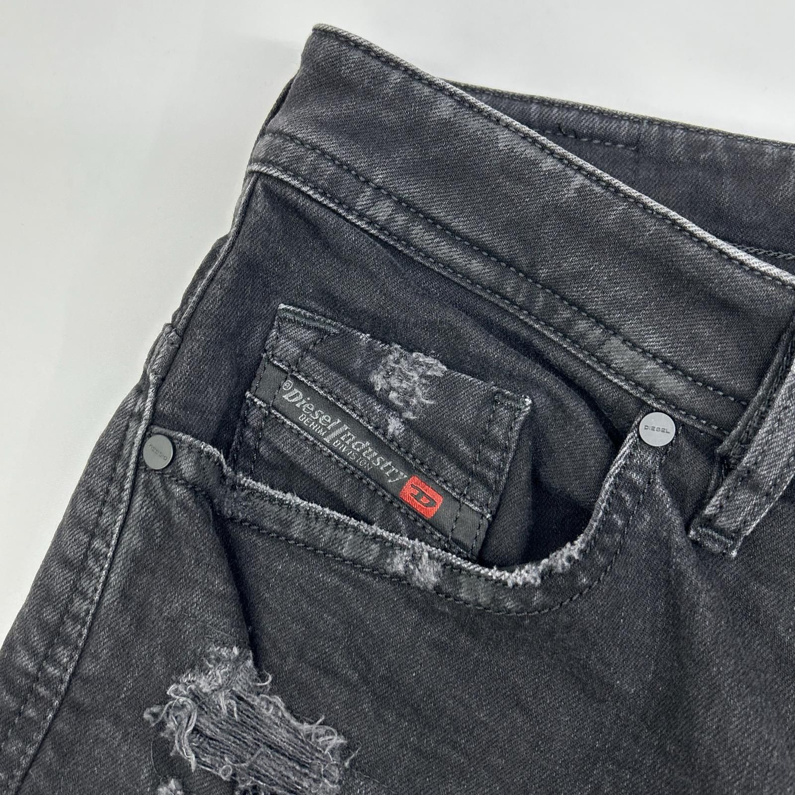 DIESEL ディーゼル ブラックTHOMMER クラッシュ加工 パンツ W30-L30