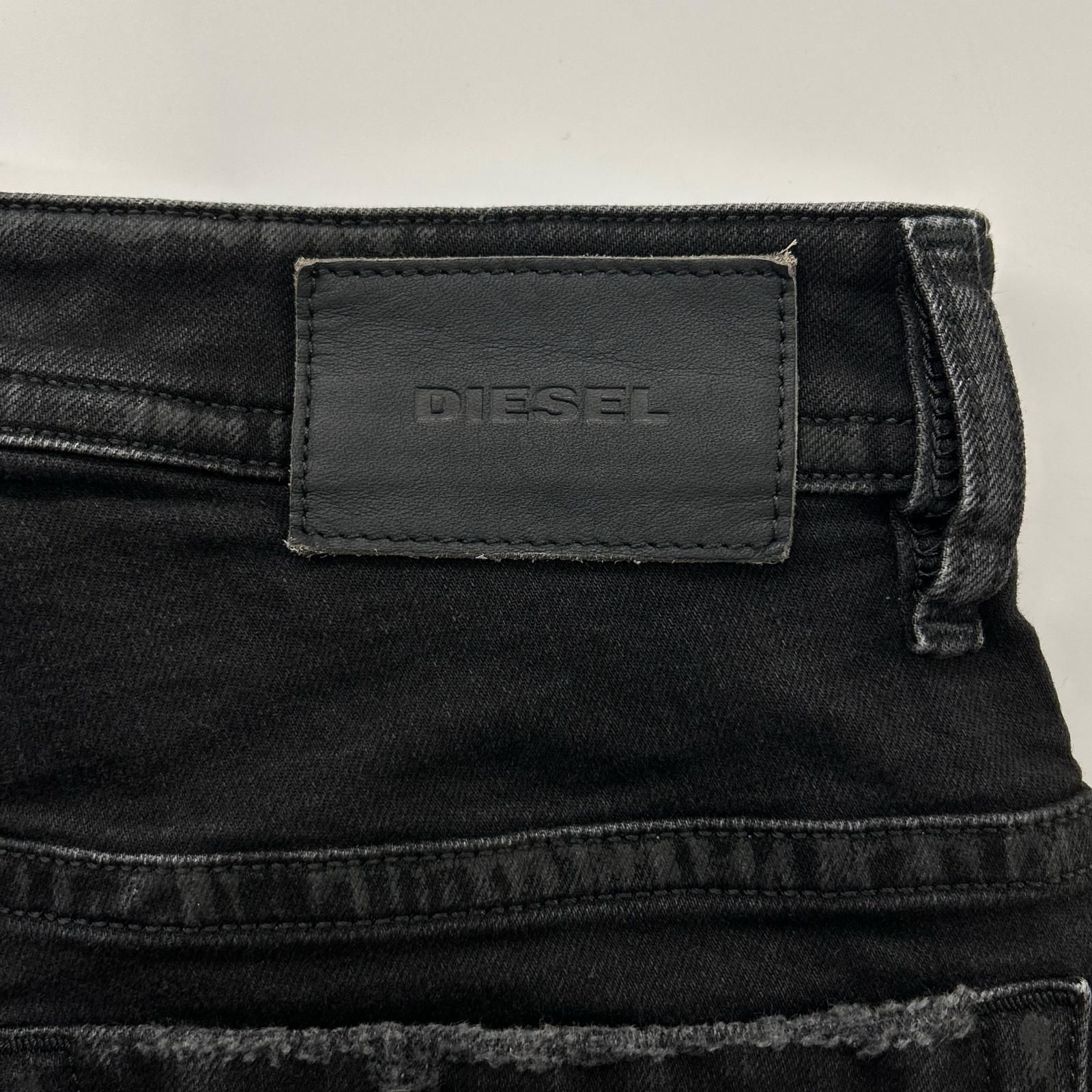 DIESEL ディーゼル ブラックTHOMMER クラッシュ加工 パンツ W30-L30