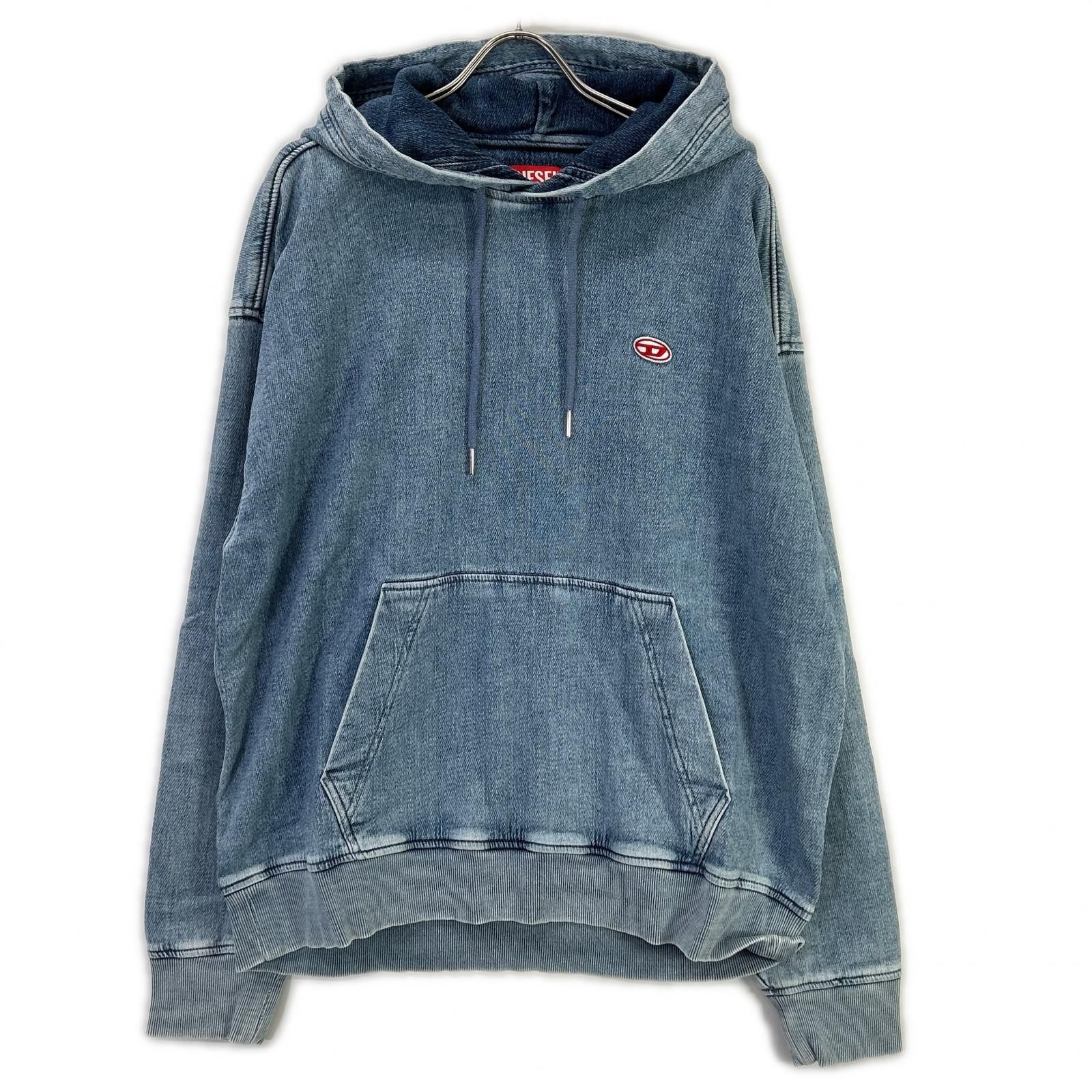 DIESEL デニムブルー パーカー L DIESEL ディーゼル ブルー デニム D-UM-RIB-NE パーカー L - メルカリ