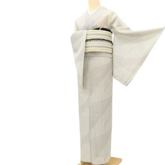 百華❀Y5150◇新品 夏着物 仕付け糸付 紗紬 笹べり付 手縫い仕立て