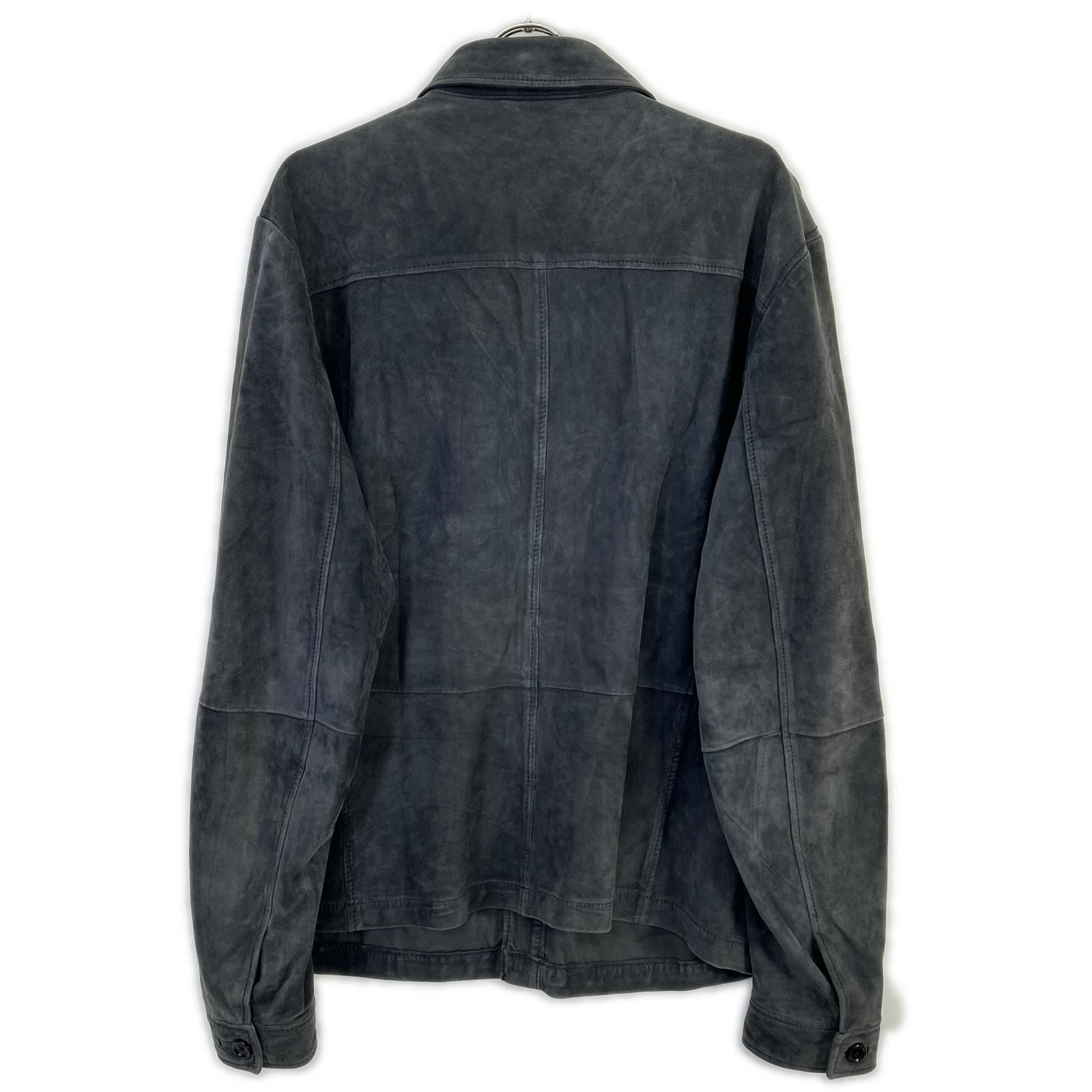 BOSS ボス グレー 羊革 レザーシャツジャケット 10187354 54 BOSS ボス グレー 羊革 レザーシャツジャケット 10187354 54-激安出品