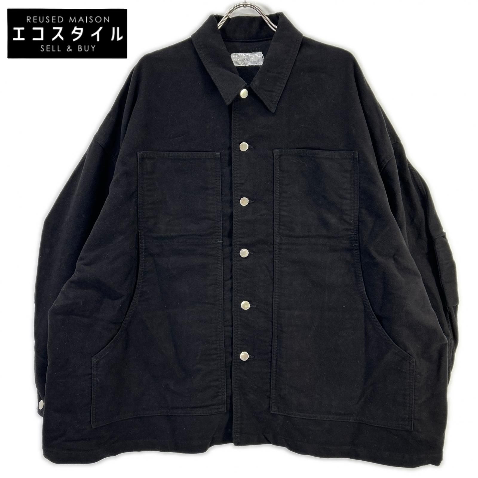 FOLL　フォル　24年製 24-011-684-0006-3-0 ブラック cocoon moleskin ユーティリティ ジャケット　F