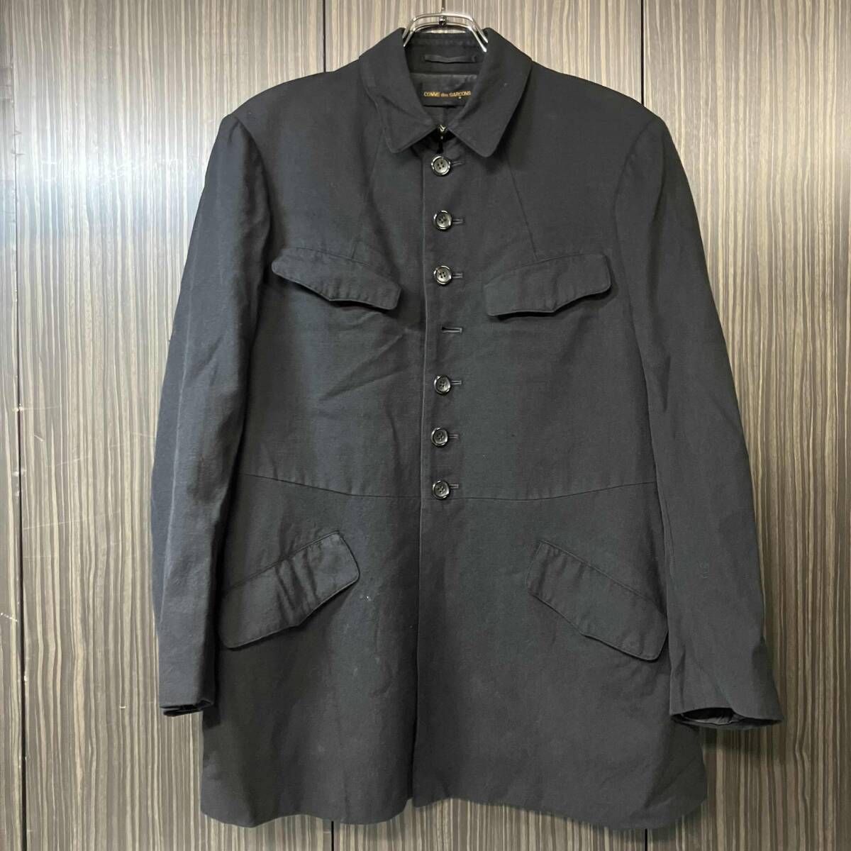 94AW COMME des GARCONS ジャケット 多連ボタン ウールミリタリージャケット ブラック コムデギャルソン