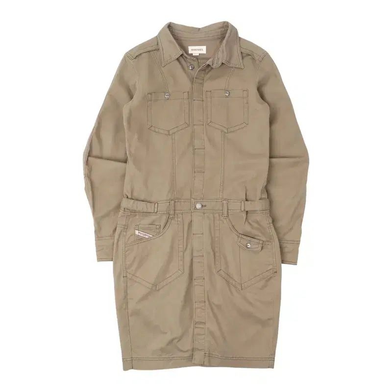 DIESEL カーキ HARD コットン ONE PIECE