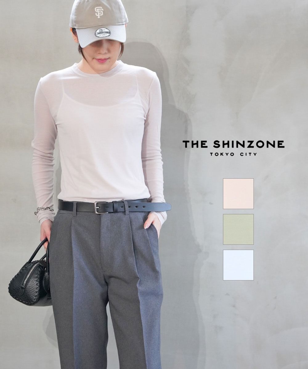 【30%OFF】ザ シンゾーン THE SHINZONE カットソー トップス ロングTシャツ ロンT シアー 長袖 透け感 薄手 クルーネック インナー レイヤード・24SMSCU04-4432401(レディース)