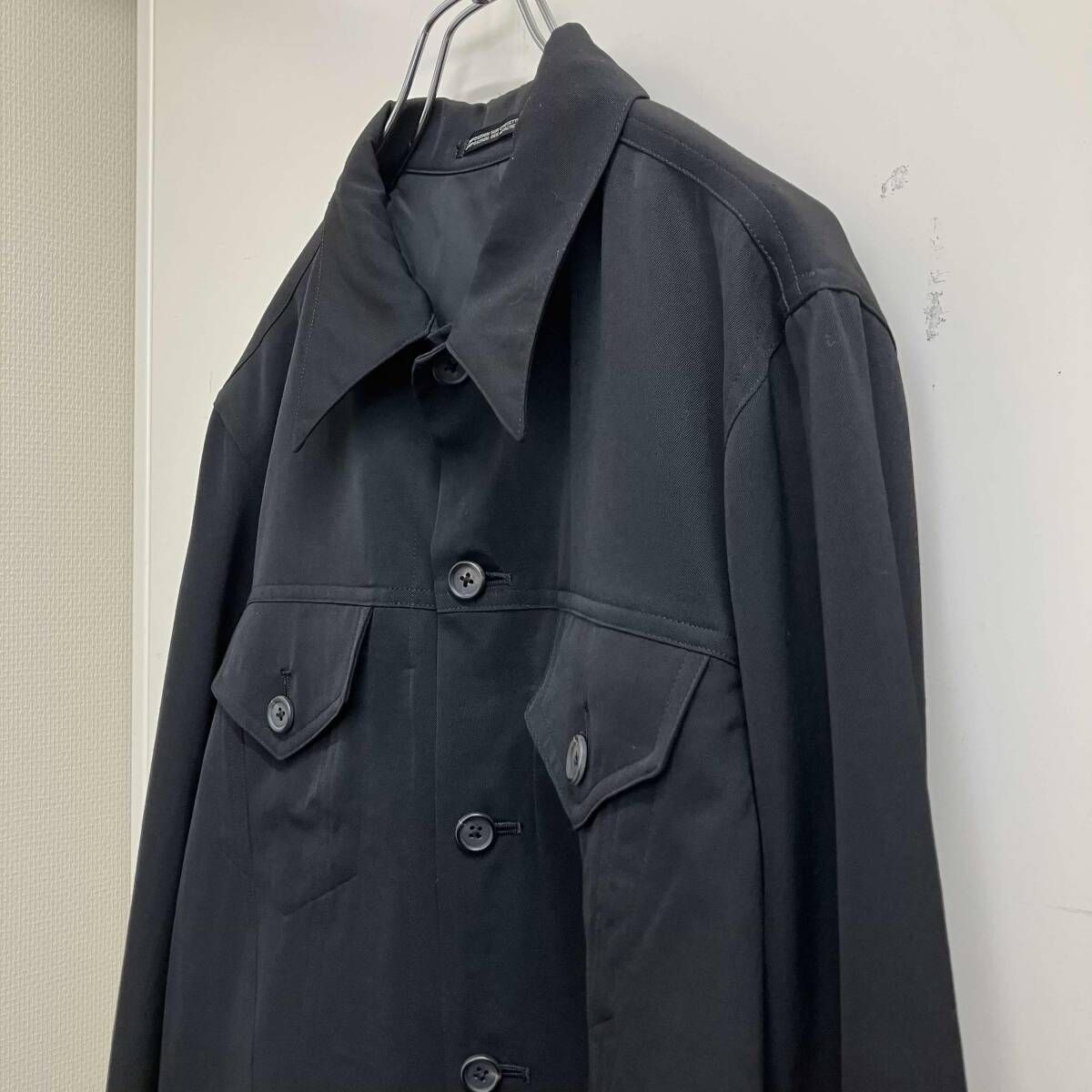 02AW YOHJI YAMAMOTO POUR HOMMEブルゾン 友禅羽根刺繍シワギャバ 