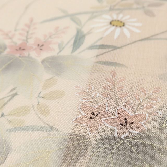 百華❀Y5151◇美品 夏着物 紗紬 正絹 手縫い仕立て 希少トールサイズ