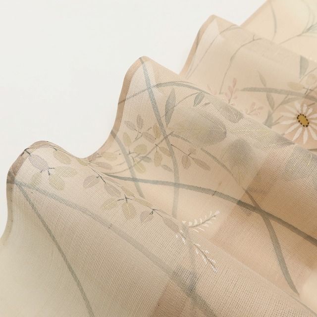 百華❀Y5151◇美品 夏着物 紗紬 正絹 手縫い仕立て 希少トールサイズ