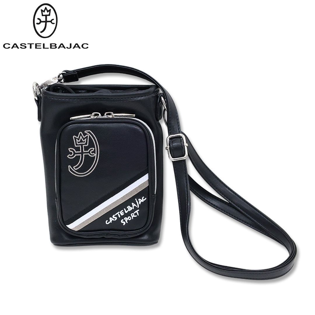カステルバジャック CASTELBAJAC 家紋 ロゴ 巾着 スマホ ポシェット #99 ブラック 7246181223 家紋