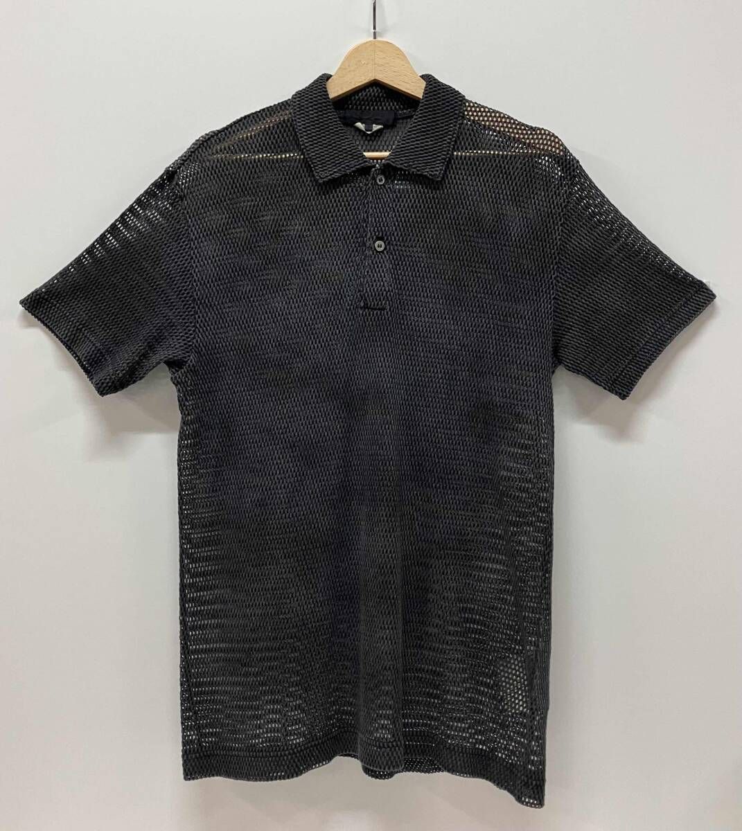 COMME des GARCONS HOMME DEUX コム デ ギャルソン オム ドゥ DO-T15 AD2014 半袖ポロシャツ メッシュ サイズM ブラック 日本製