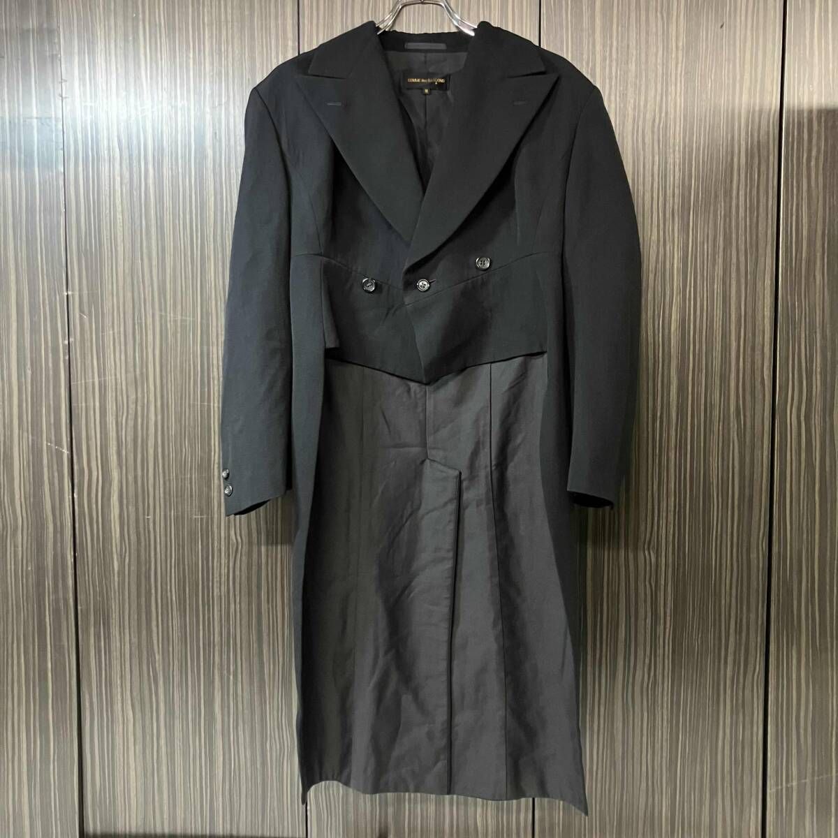 80s COMME des GARCONS コート ウール鉛筆コート サイズM ブラック GJ 