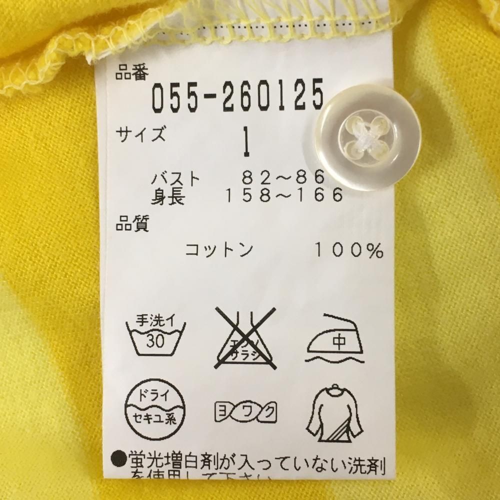 パーリーゲイツ ノースリーブポロシャツ イエロー ボーダー レディース