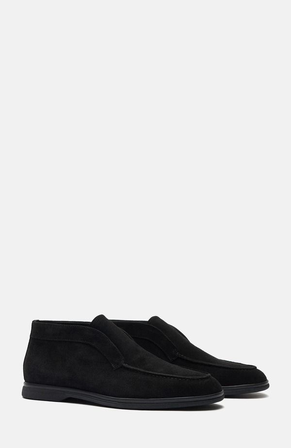 スカロッソ メンズ シューズ ブーツ・レインブーツ SCAROSSO Leonardo Boots Black Suede Leather ブラック