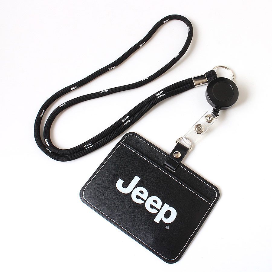 ANC26093 Jeep ジープ IDカードホルダー ネックストラップ ブラック 黒