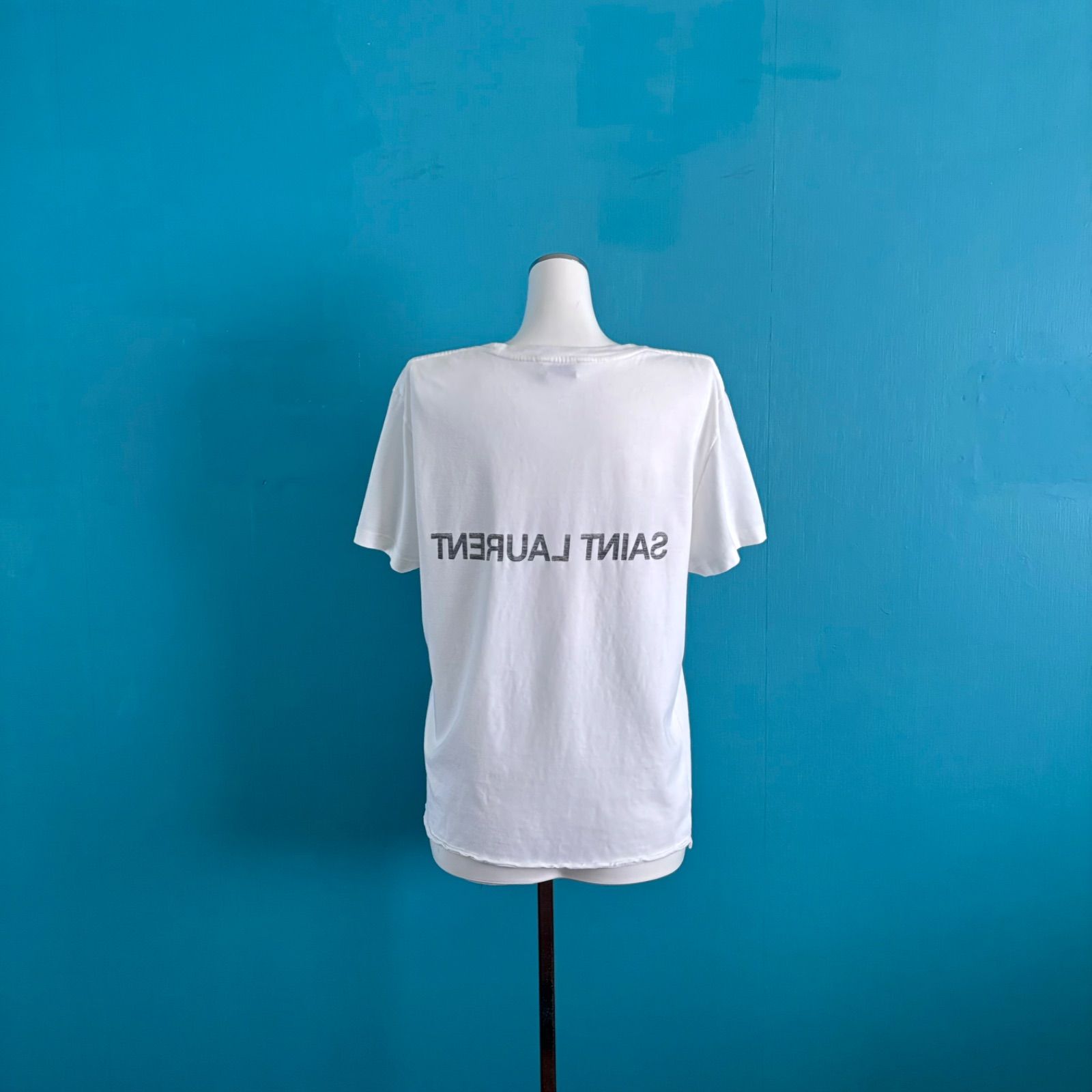 1176 SAINT LAURENT サンローランパリ 反転ロゴ Tシャツ 白 Sサイズ