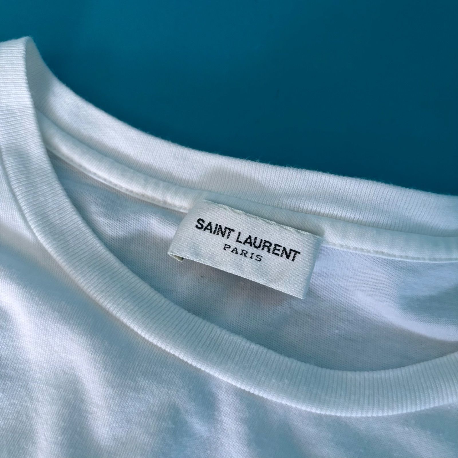 1176 SAINT LAURENT サンローランパリ 反転ロゴ Tシャツ 白 Sサイズ
