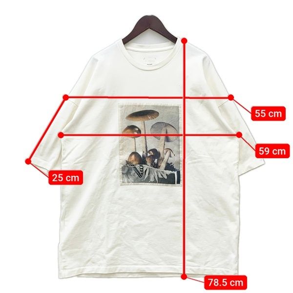 【オーエーエムシー】美品 ロゴ×フォトシャツ 長袖 白 M イタリア製 シルク OAMC オーエーエムシー Toadstools T-Shirt トードスツールズ Tシャツ