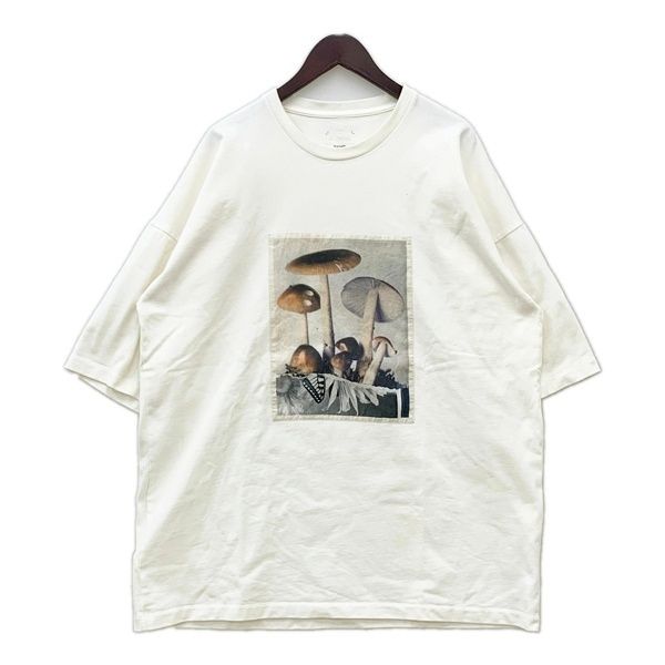 【オーエーエムシー】美品 ロゴ×フォトシャツ 長袖 白 M イタリア製 シルク OAMC オーエーエムシー Toadstools T-Shirt トードスツールズ Tシャツ