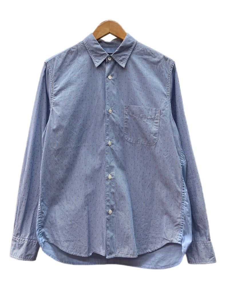 コムデギャルソン COMME des GARCONS HOMME Stripe L/S Shirt ストライプ 長袖 シャツ ボタン レギュラーカラー 青 HT-B023 長袖シャツ 総柄 ブルー Sサイズ 104MT-3351