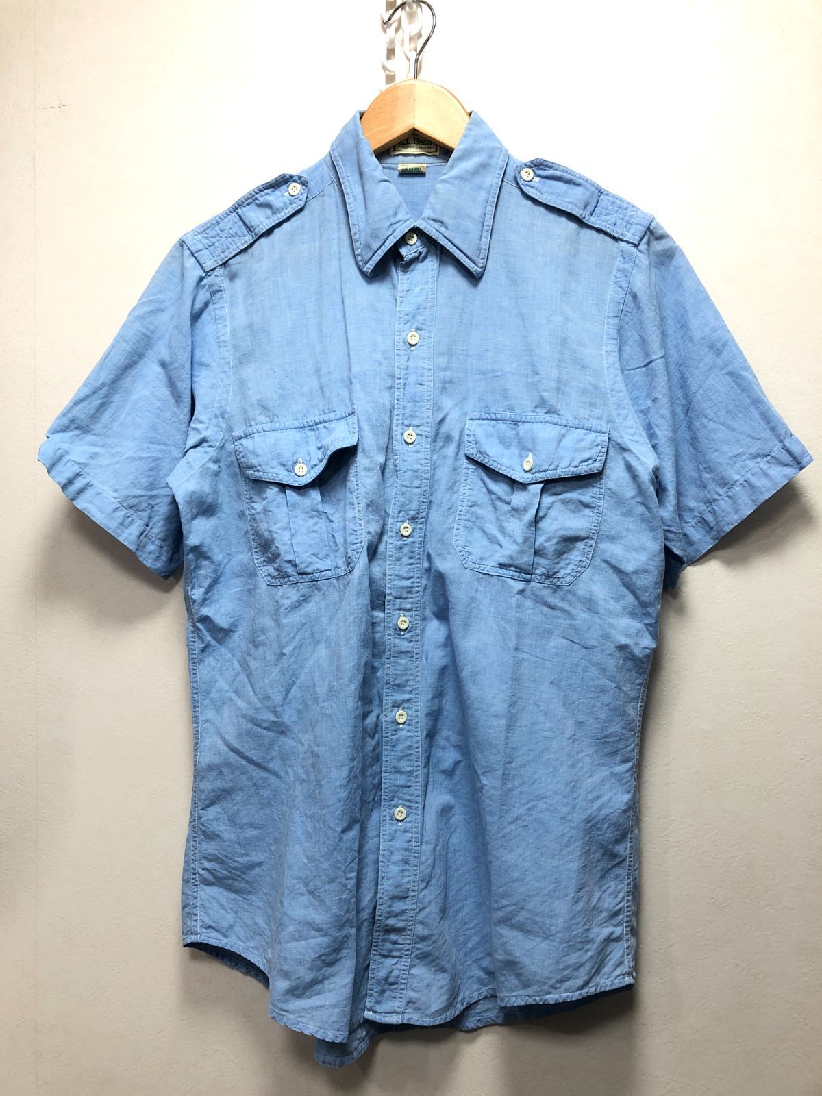 026042 L.L.Bean 半袖 シャツ M 1533 MADE IN INDIA 70s 80s