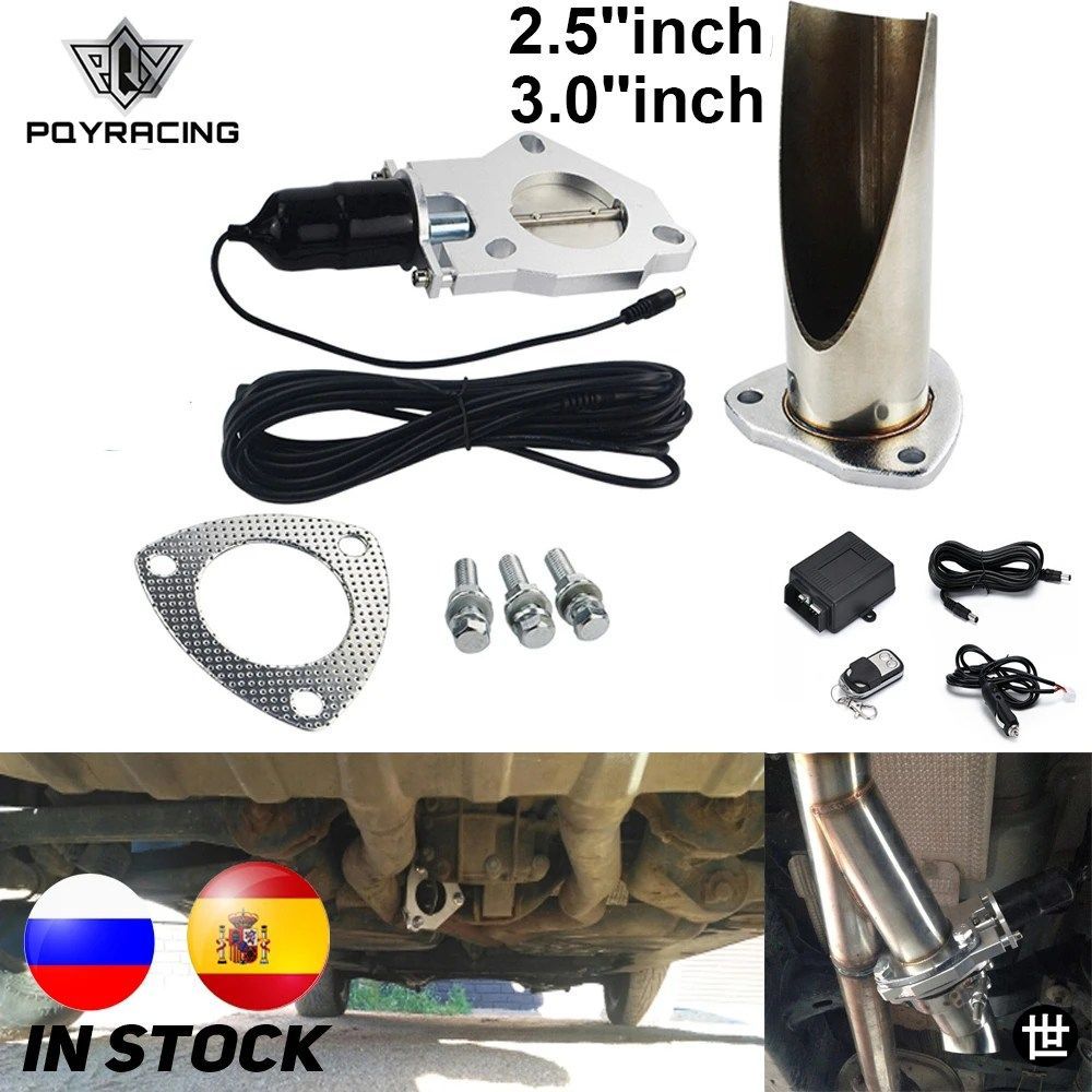 2.5インチ/3.0インチカットアウトステンレスエキゾーストカットアウトヘッダーカットパイプ電動バルブエキゾーストチップマフラーキット-CT