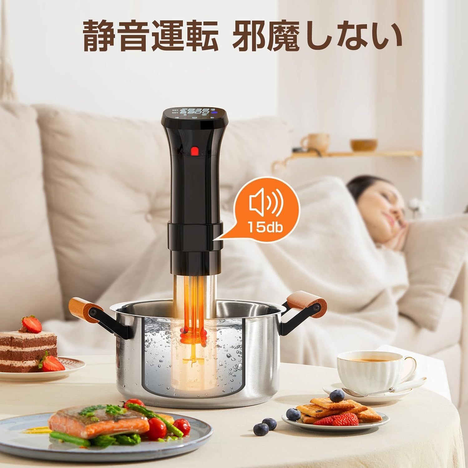 低温調理器 1100W 真空調理器 スロークッカー IPX7防水 予約 タイマー