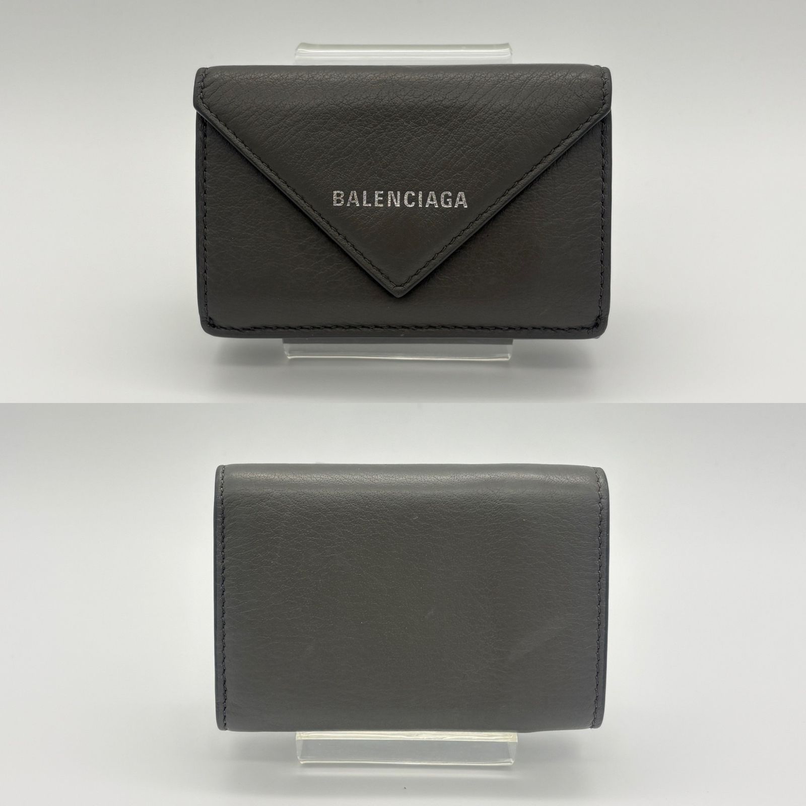 2605-261｜美品｜バレンシアガ ペーパー コンパクトウォレット グレー 2605-261｜美品｜バレンシアガ ペーパー コンパクトウォレット グレー