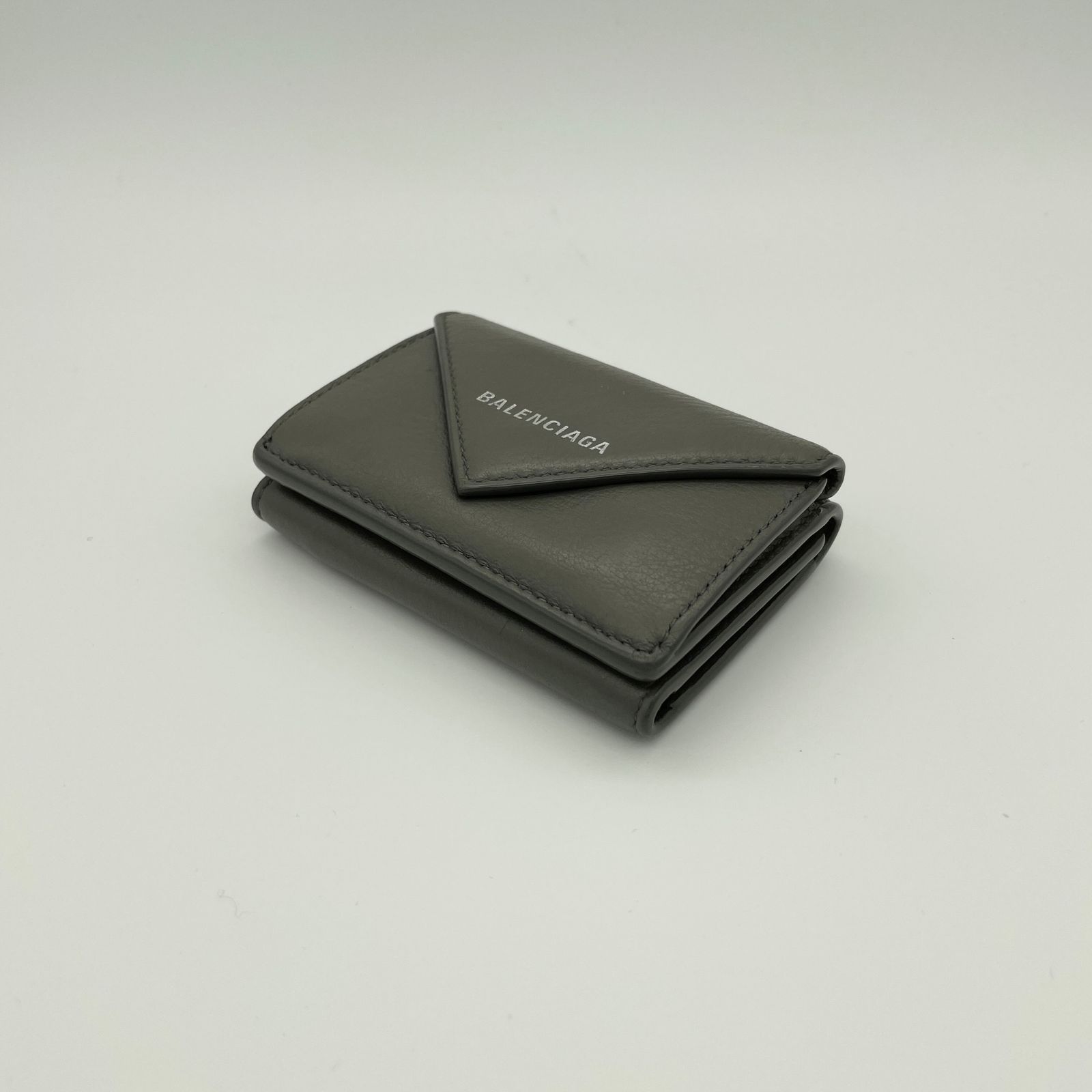 2605-261｜美品｜バレンシアガ ペーパー コンパクトウォレット グレー