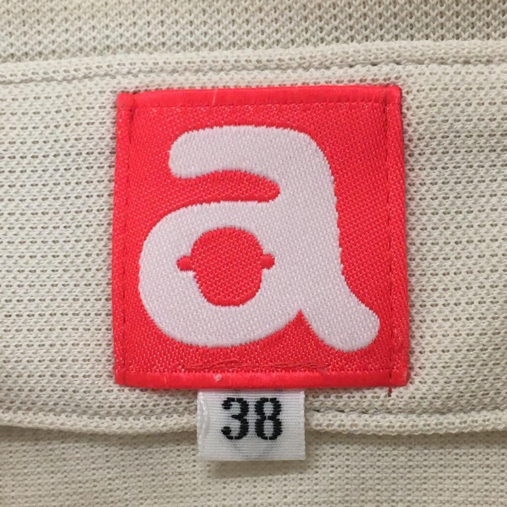 【新品タグ付き】archivio レディース ポロシャツ （サイズ38） アルチビオ ノースリーブポロシャツ ベージュ×黒 丸襟 レディース 38(M