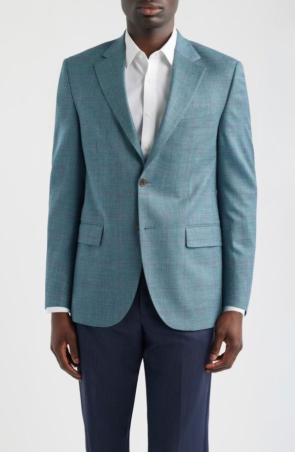 ピーター・ミラー メンズ アウター ジャケット・ブルゾン ウール シルク コート Peter Millar Flynn Classic Fit Green Windowpane Check Wool