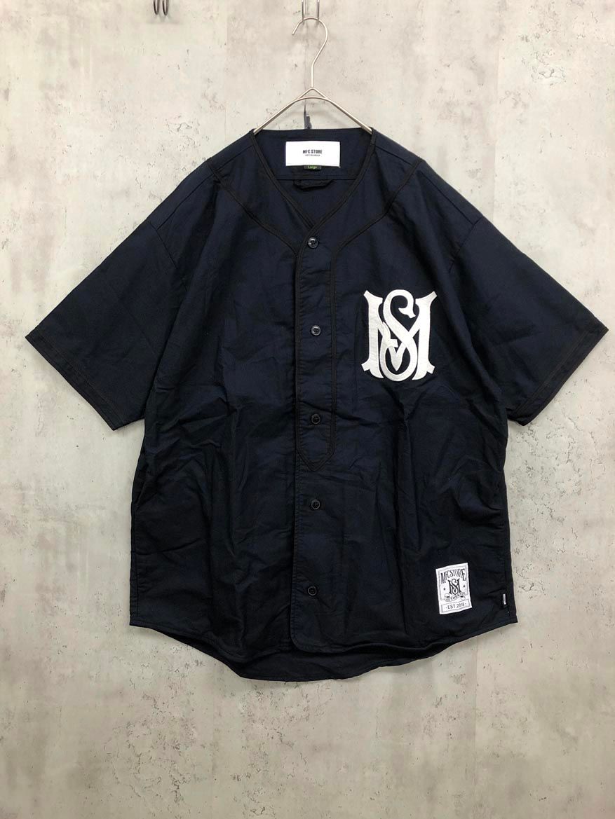 MFC STORE エムエフシーストア ビッグロゴ ベースボール シャツ sizeL/黒 ■■◎メンズ