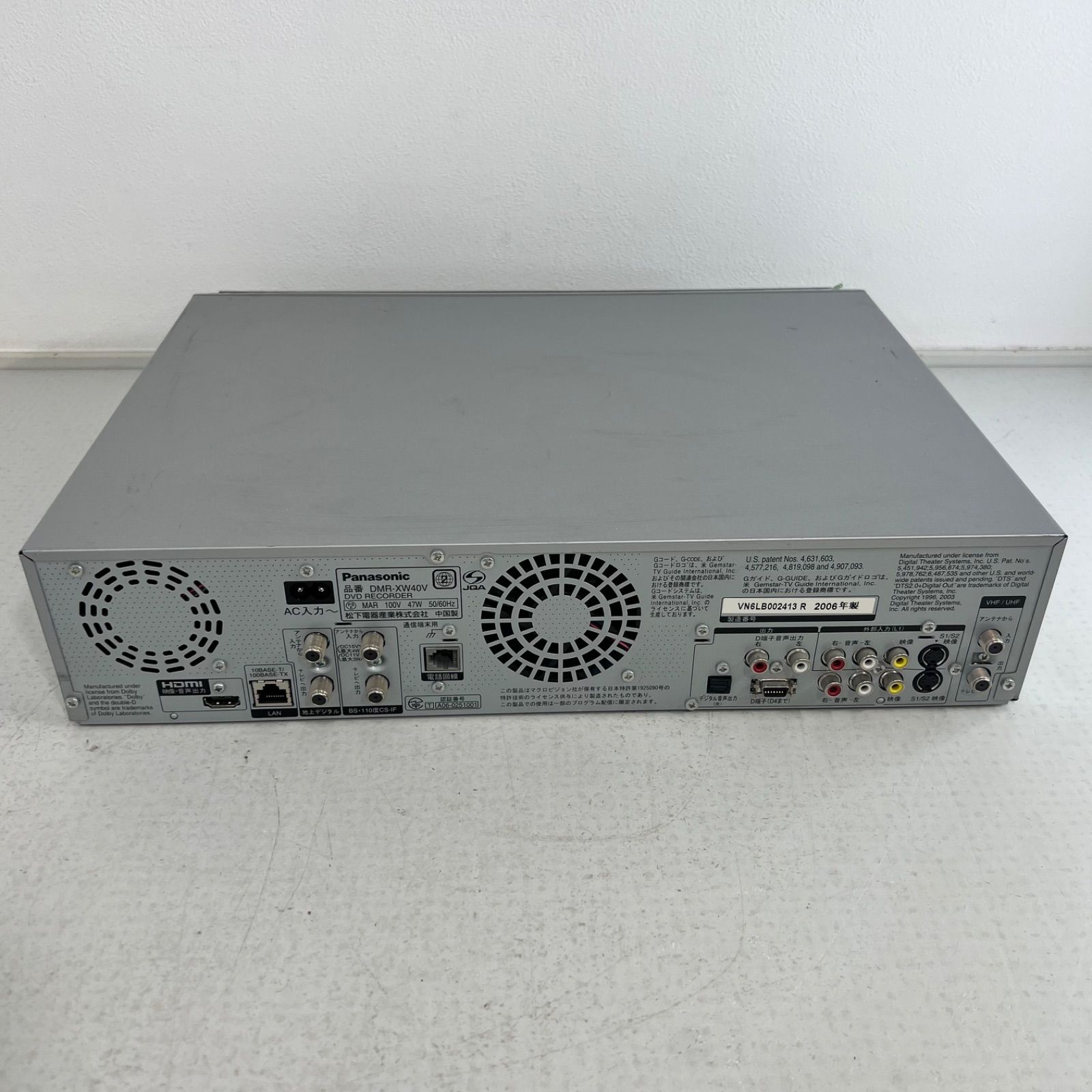 DVD動作確認済】Panasonic DVD/VHSレコーダー DIGA DMR-XW40V