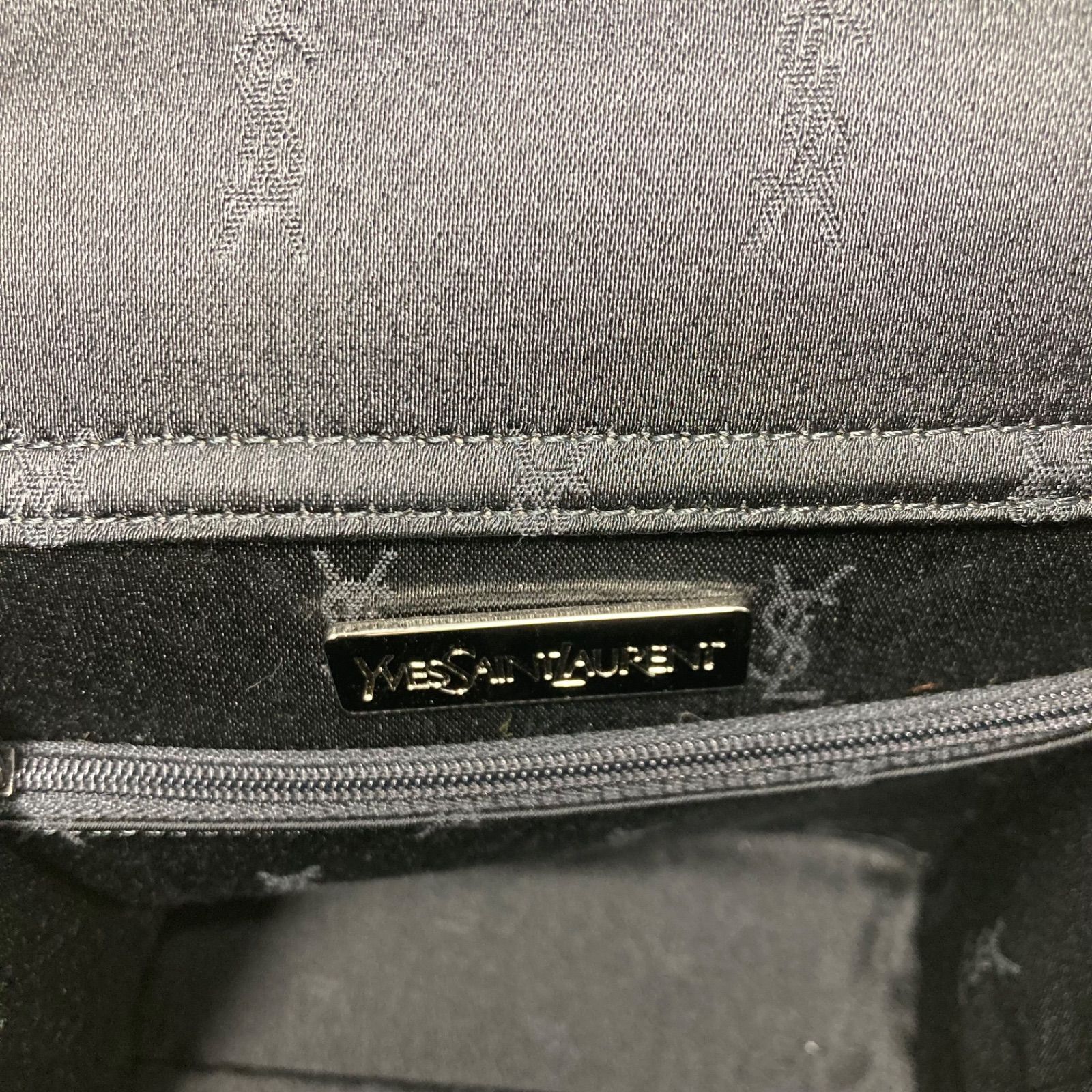 美品〉Yves Saint Laurent イヴ・サンローラン ハンドバッグ レザー 