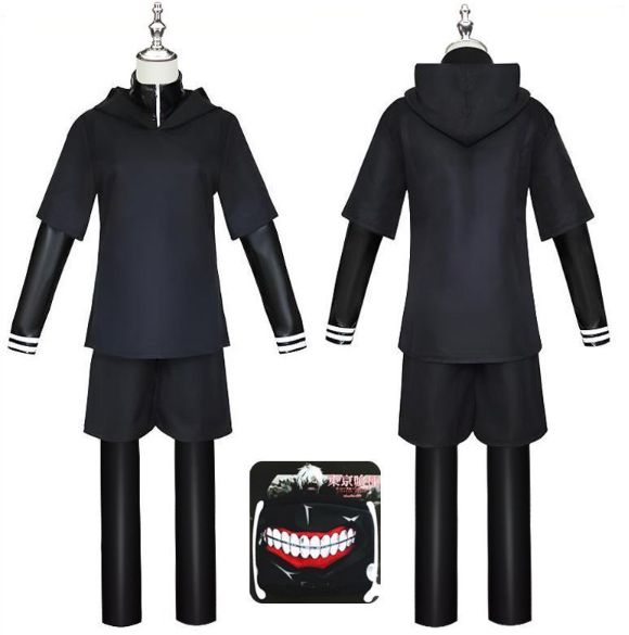 【新品・未使用】東京喰種トーキョーグール 金木研 コスプレ衣装 フルセット 男女兼用 アニメ風 仮装コスチューム 撮影用 舞台衣装 ハロウィン クリスマス 学園祭対応