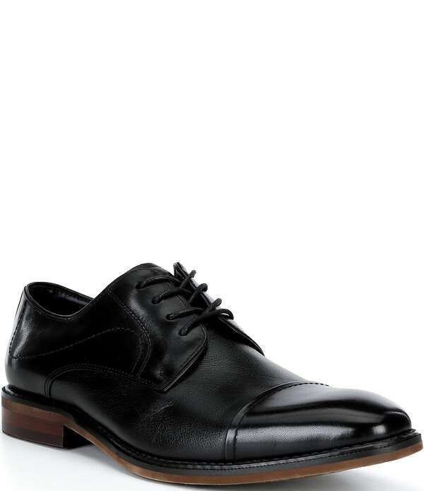 スティーブ マデン メンズ シューズ オックスフォード キャップ レザー Steve Madden Mens Zyon Leather Cap Toe Oxfords Black ブラック