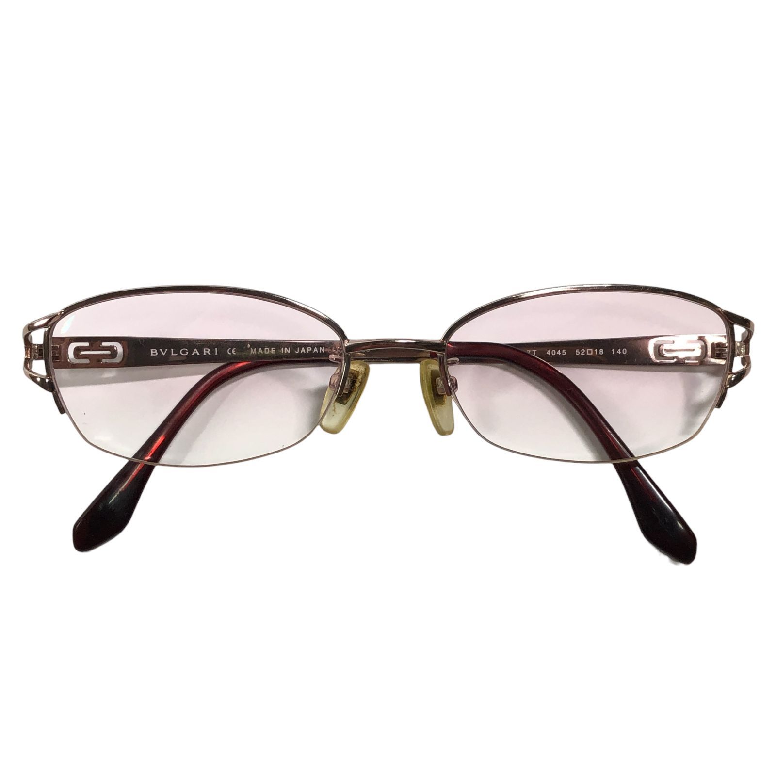 ブルガリ】本物 BVLGARI 眼鏡 ロゴテンプル 2097T ピンクブラウン色系
