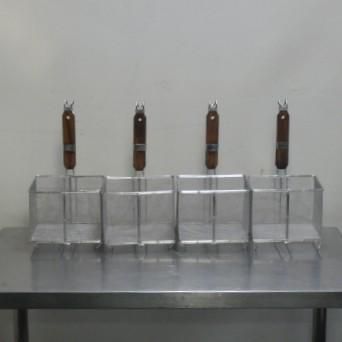 【4個セット】【部品販売】マルゼン ゆで麺機用かご 冷凍麺用 MRF-046C ざる バスケット 角テボ ゆでかご
