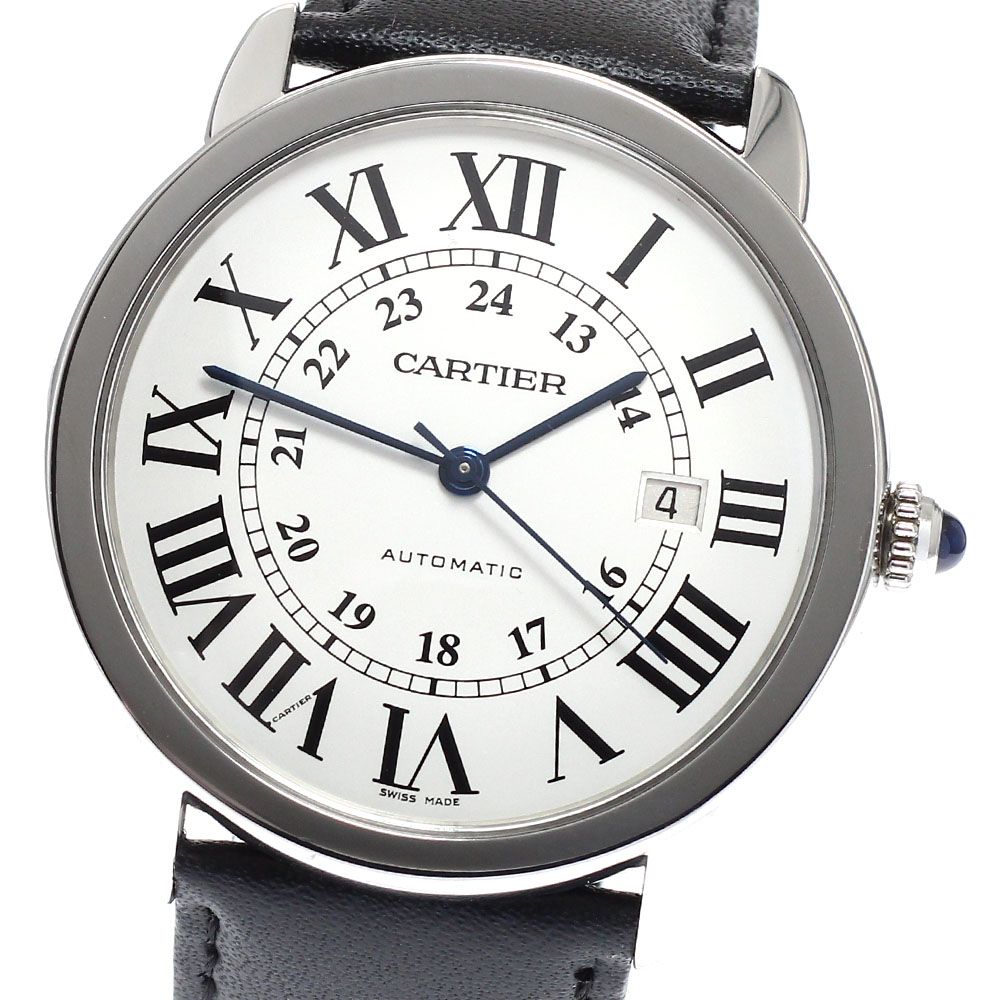 カルティエ CARTIER W6701010 ロンドソロ XL デイト 自動巻き メンズ 美品 _960366