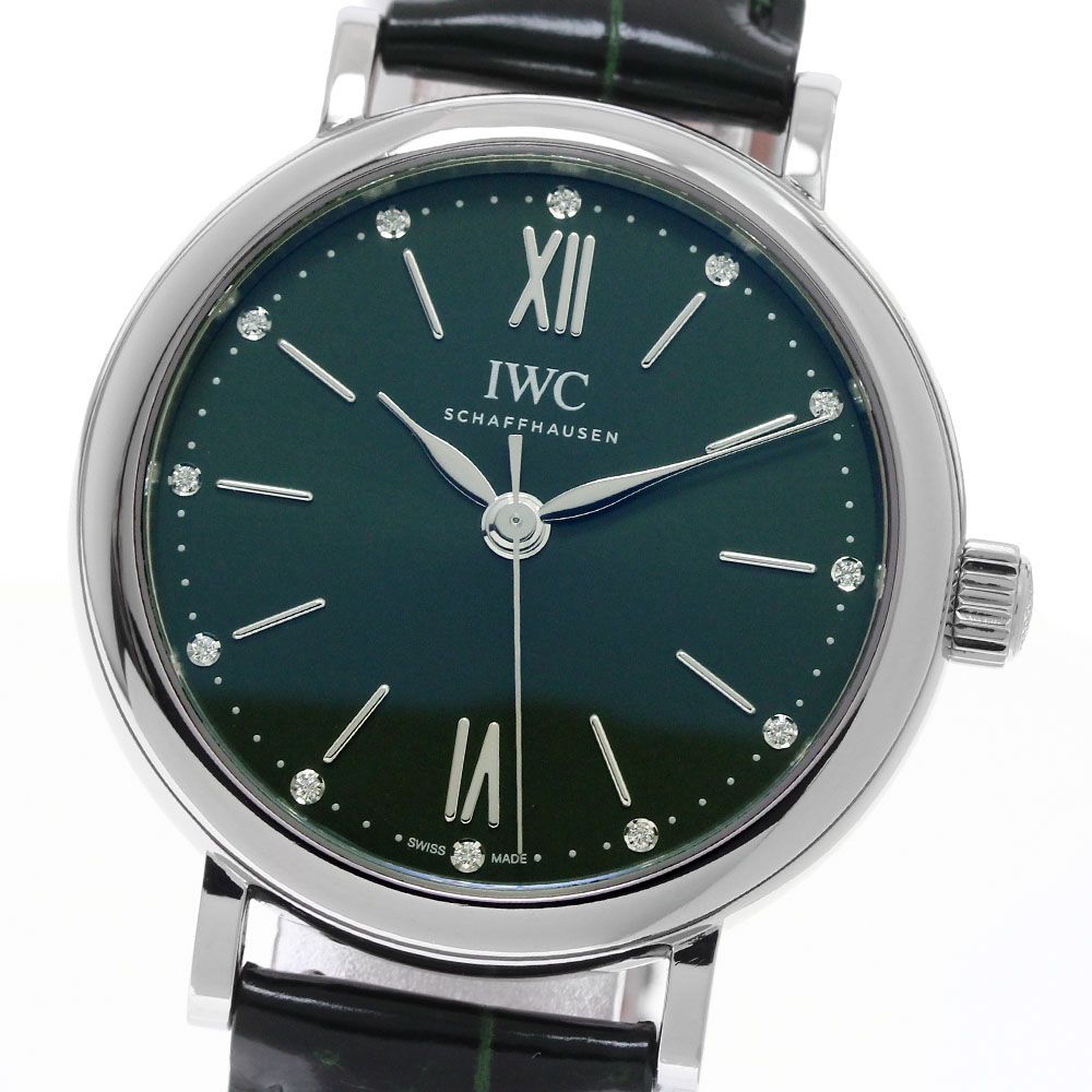 IWC IWC SCHAFFHAUSEN IW357405 ポートフィノ オートマティック 34 12Pダイヤ 自動巻き レディース 良品 保証書付き_965533