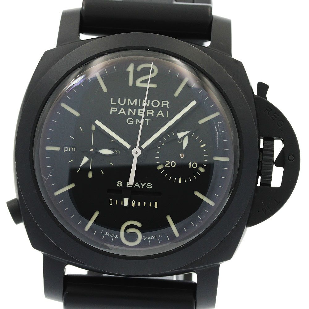 パネライ PANERAI PAM00317 ルミノール クロノ モノプルサンテ GMT 8デイズ 手巻き メンズ 良品 内箱・保証書付き_966599 パネライ PANERAI PAM00317 ルミノール クロノ モノプルサンテ GMT 8