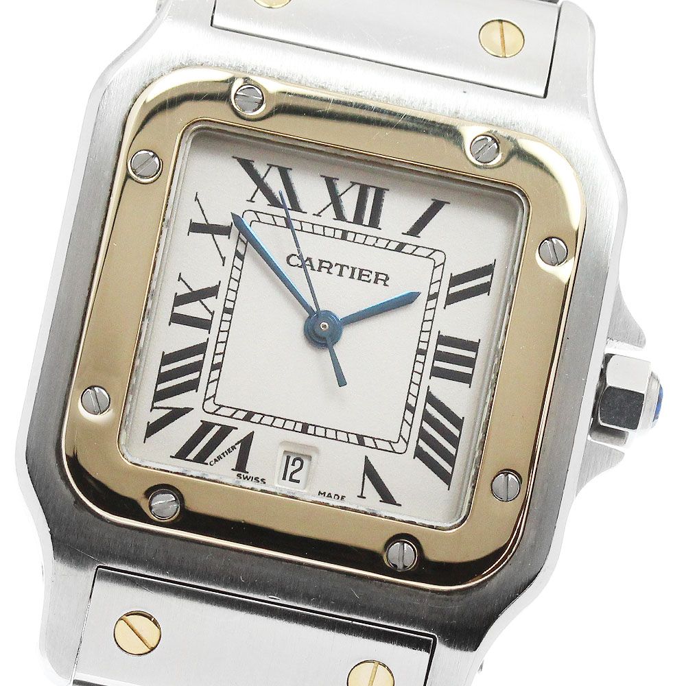 カルティエ CARTIER W20011C4 サントスガルベ LM デイト YGベゼル クォーツ メンズ _963024