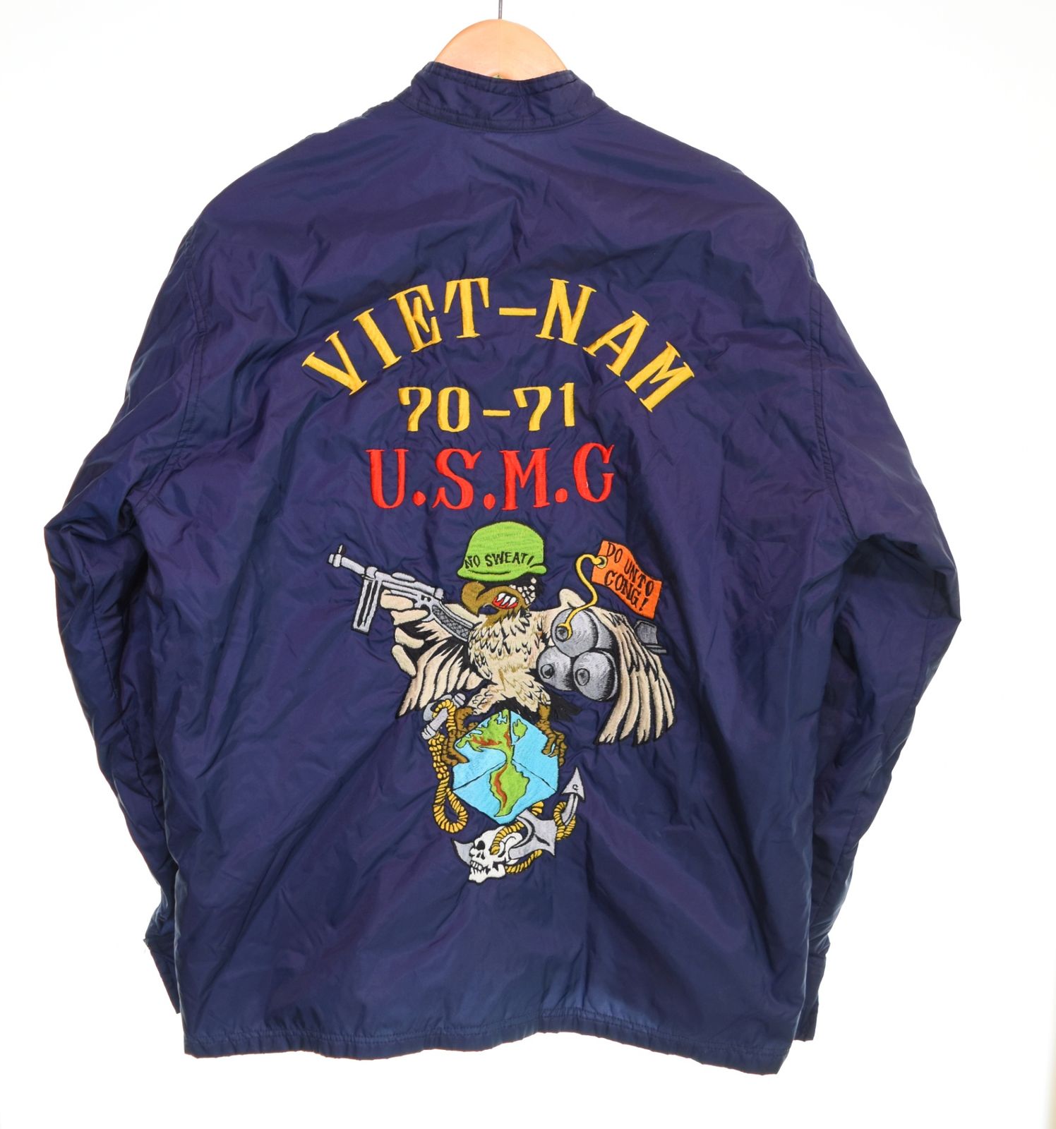 ヴィンテージ Vintage 70's NYLON VIETNAM JACKET ナイロン ベトナム ジャケット 刺繍 ベトジャン 70年代 70s ジャケット ネイビー 103MT-4865