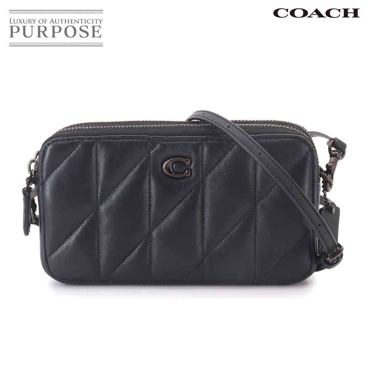 未使用 展示品 コーチ COACH キラ クロスボディ キルティング ショルダー バッグ レザー ブラック ブラック 金具 90328399