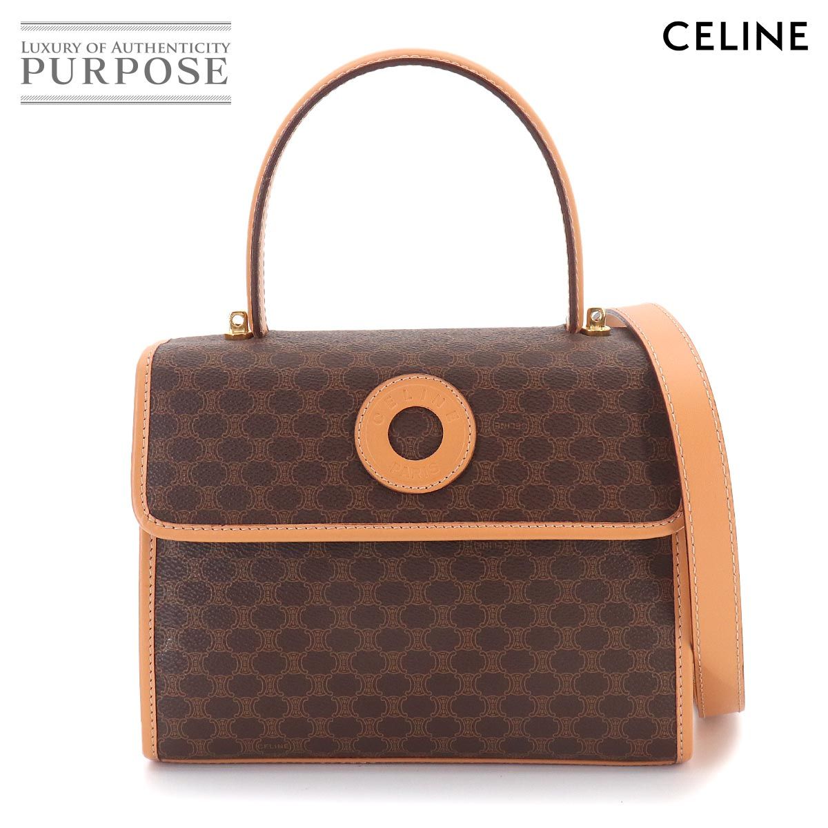 セリーヌ CELINE マカダム柄 2way ハンド ショルダー バッグ PVC 