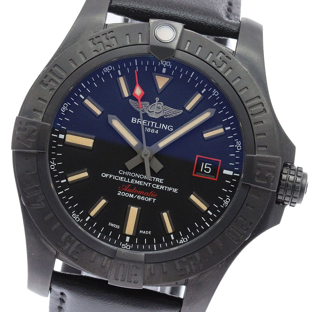ブライトリング BREITLING V17311 アベンジャー ブラックバード 44 デイト 自動巻き メンズ 良品 保証書付き_966319