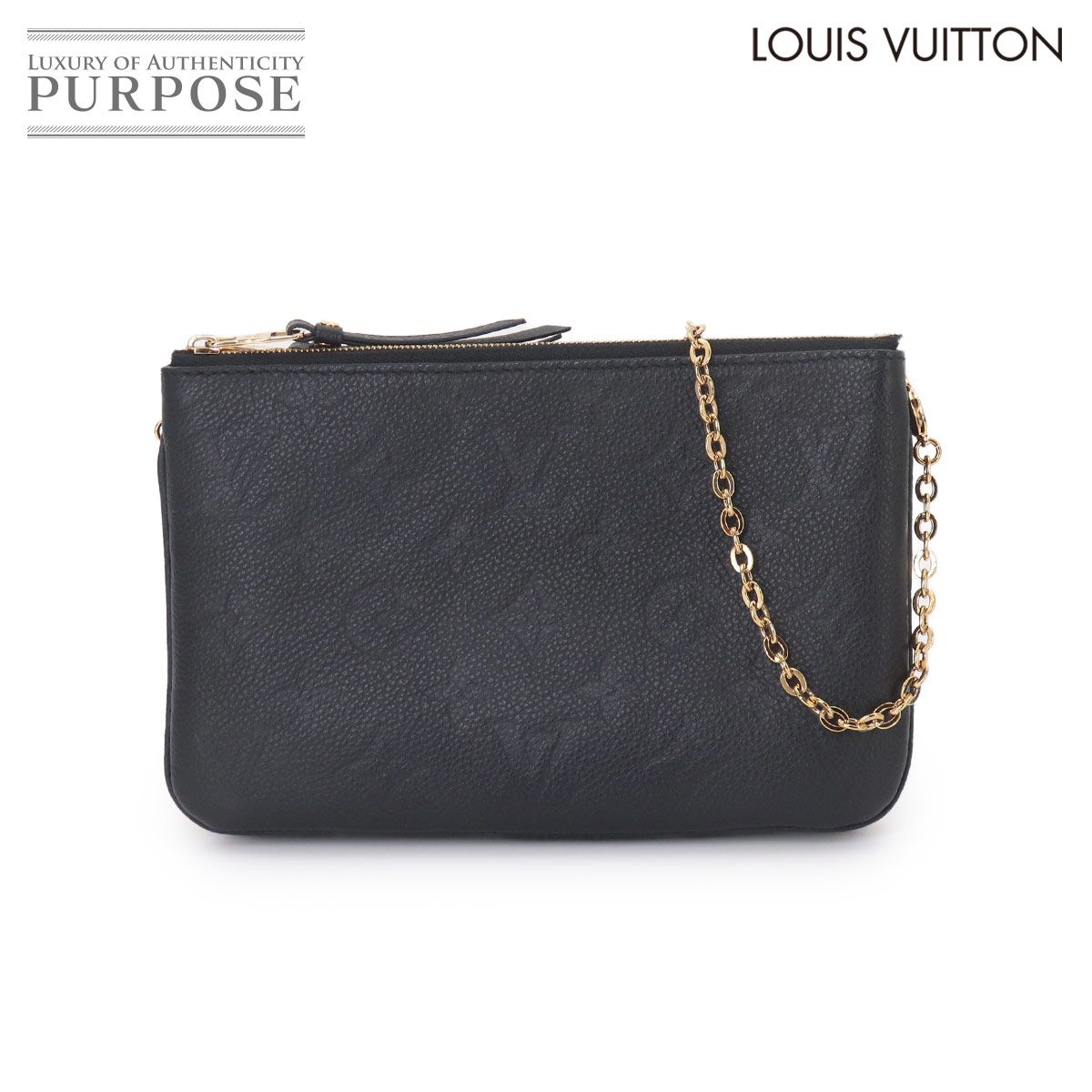 新品同様 ルイ ヴィトン LOUIS VUITTON モノグラム アンプラント ポシェット ドゥーブル ジップ ショルダー バッグ レザー 90329031