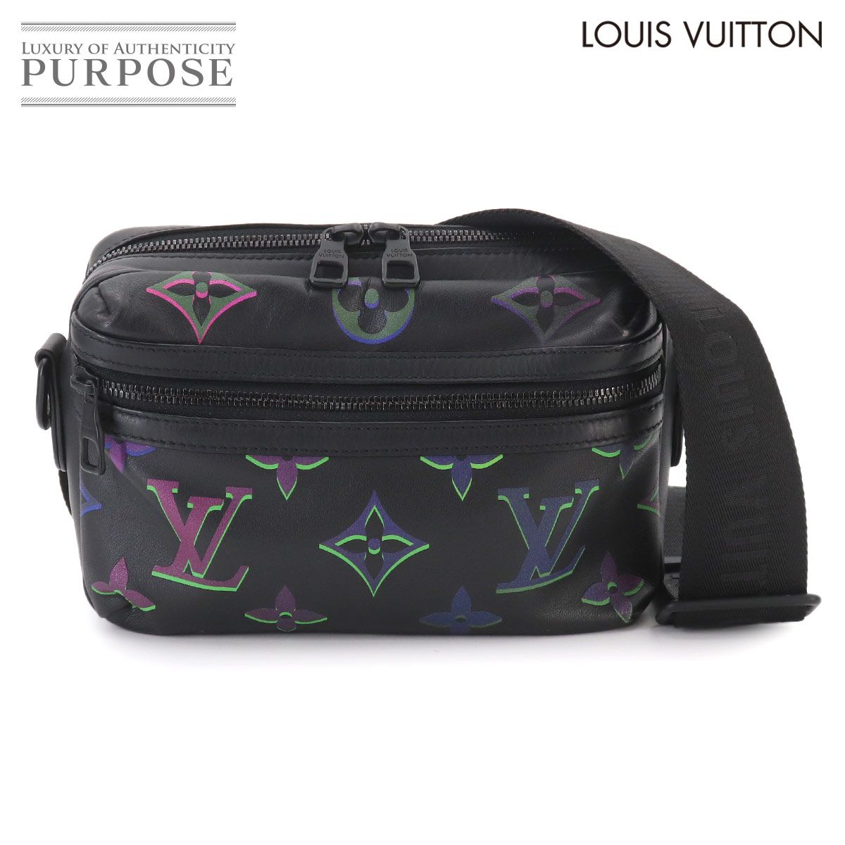 新品同様 ルイ ヴィトン LOUIS VUITTON コメット メッセンジャー ショルダー バッグ レザー ブラック マルチカラー M22495 90329258