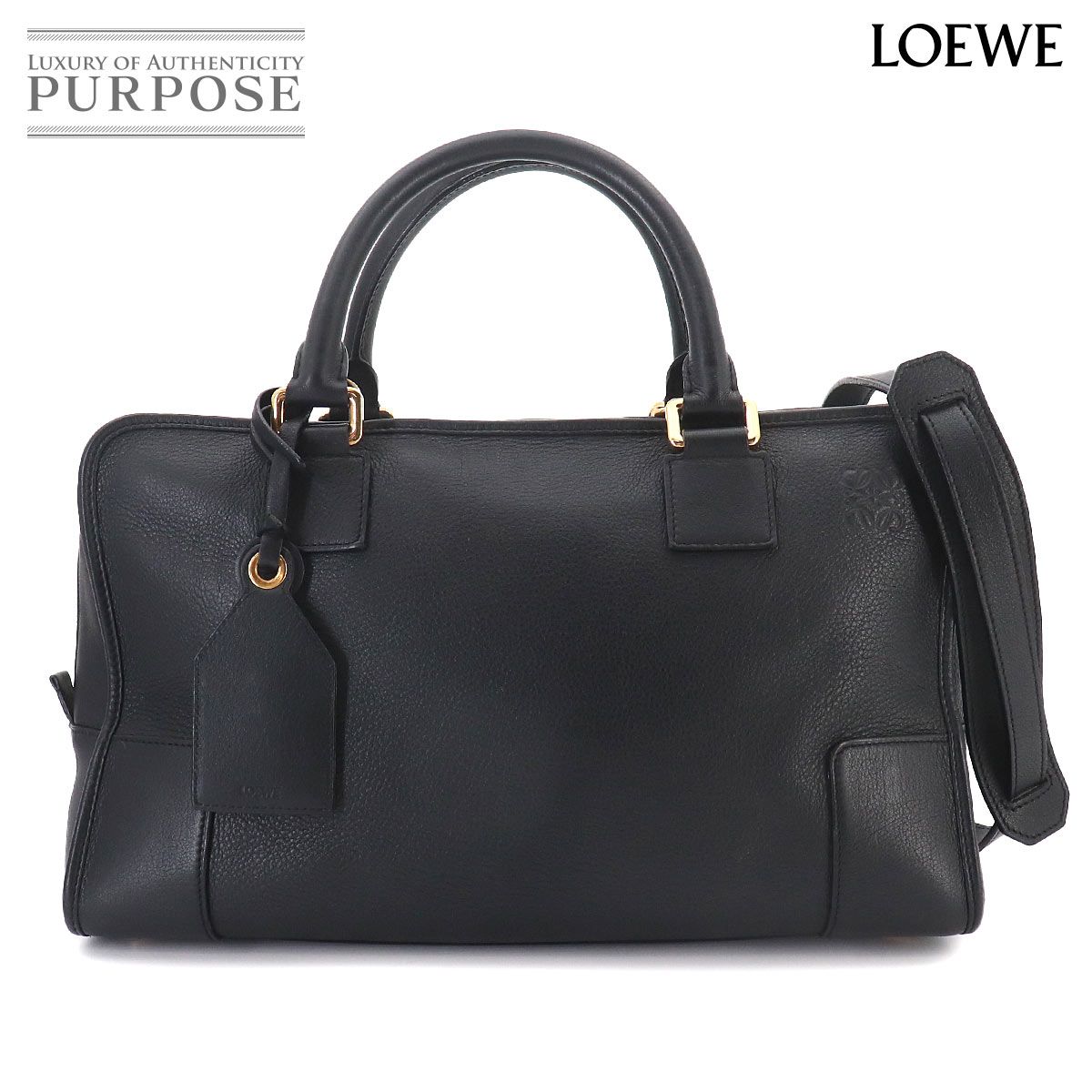 美品 ロエベ LOEWE アマソナ 36 ハンド バッグ レザー ブラック