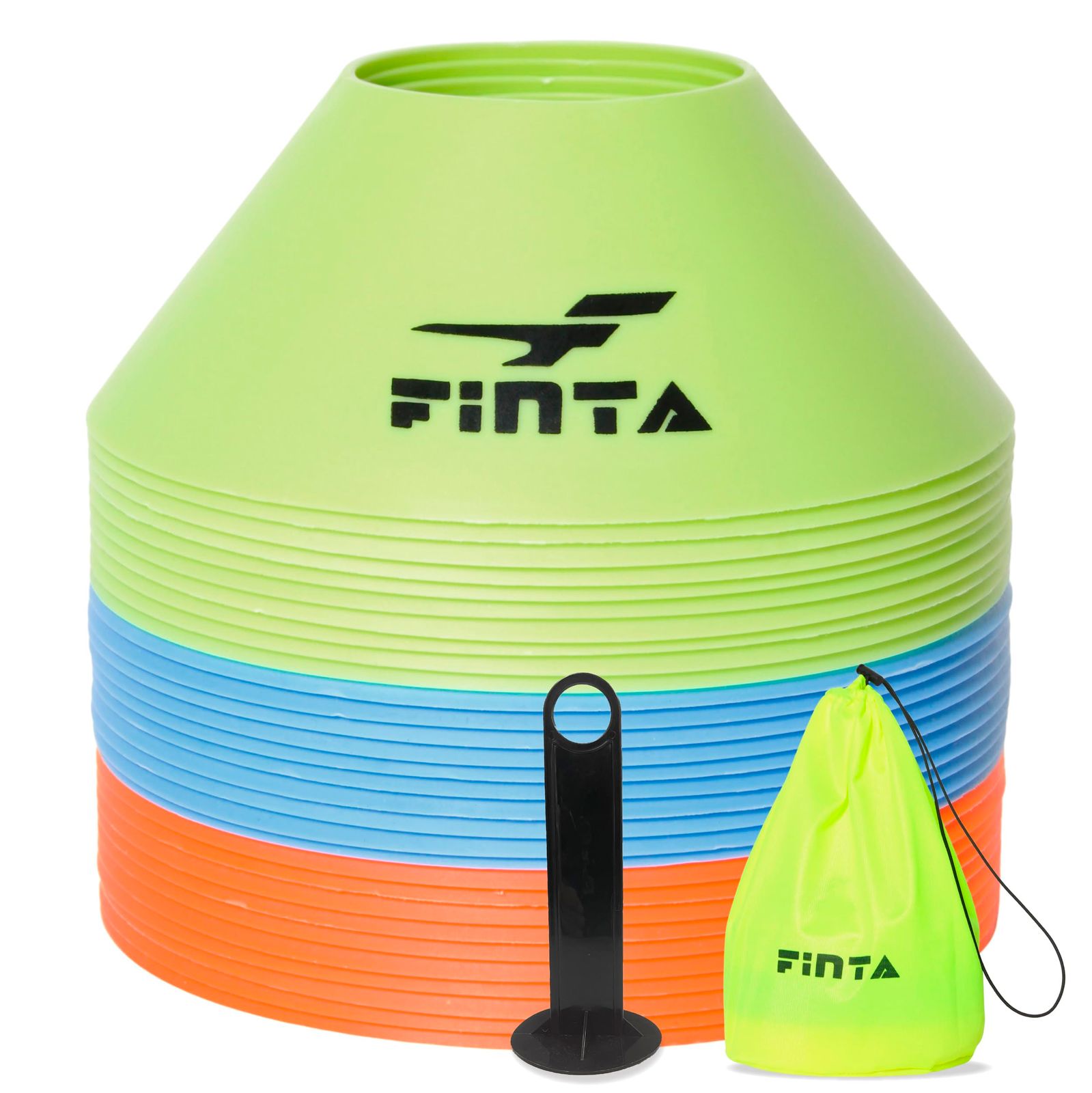 フィンタ(FINTA) サッカー マーカーコーン 30枚セット スタンド 収納袋付き FT3532